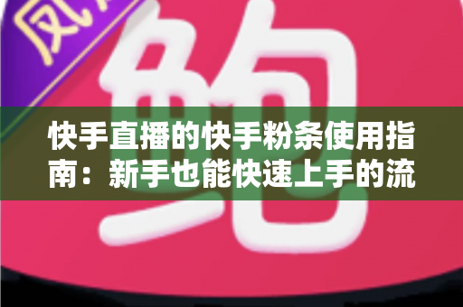 快手直播的快手粉条使用指南：新手也能快速上手的流量增长实战手册