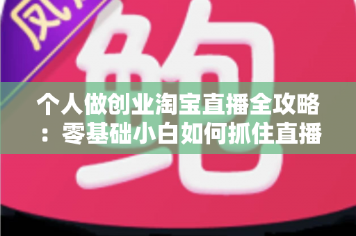 个人做创业淘宝直播全攻略:零基础小白如何抓住直播带货红利实现变现 个人做创业淘宝直播全攻略:零基础小白如何抓住直播带货红利实现变现