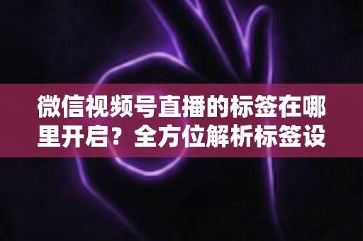 微信视频号直播的标签在哪里开启?全方位解析标签设置方法与流量提升秘诀 微信视频号直播的标签在哪里开启?全方位解析标签设置方法与流量提升秘诀