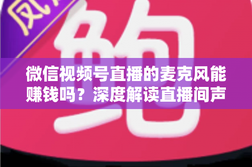 微信视频号直播的麦克风能赚钱吗？深度解读直播间声音背后的变现机会与实操指南