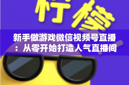 新手做游戏微信视频号直播：从零开始打造人气直播间的完整指南