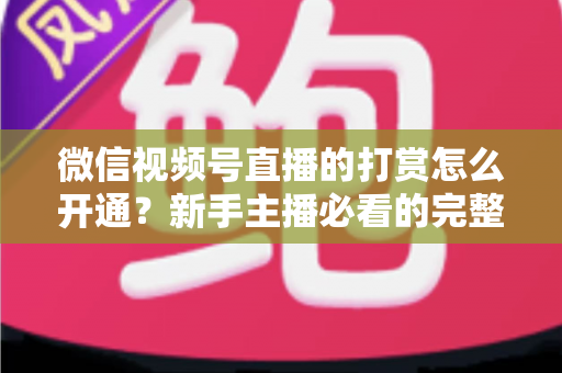 微信视频号直播的打赏怎么开通？新手主播必看的完整开通与变现攻略
