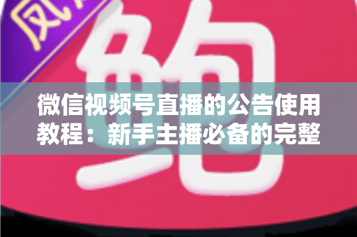 微信视频号直播的公告使用教程：新手主播必备的完整操作指南与实战技巧