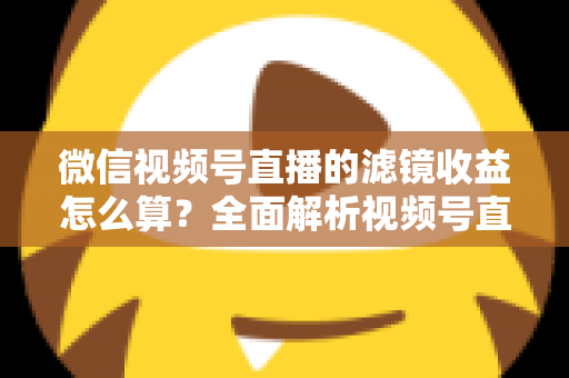 微信视频号直播的滤镜收益怎么算？全面解析视频号直播收益规则与提现技巧